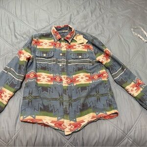 Faherty NWT Blue and pink Good Feather Collection Shirt